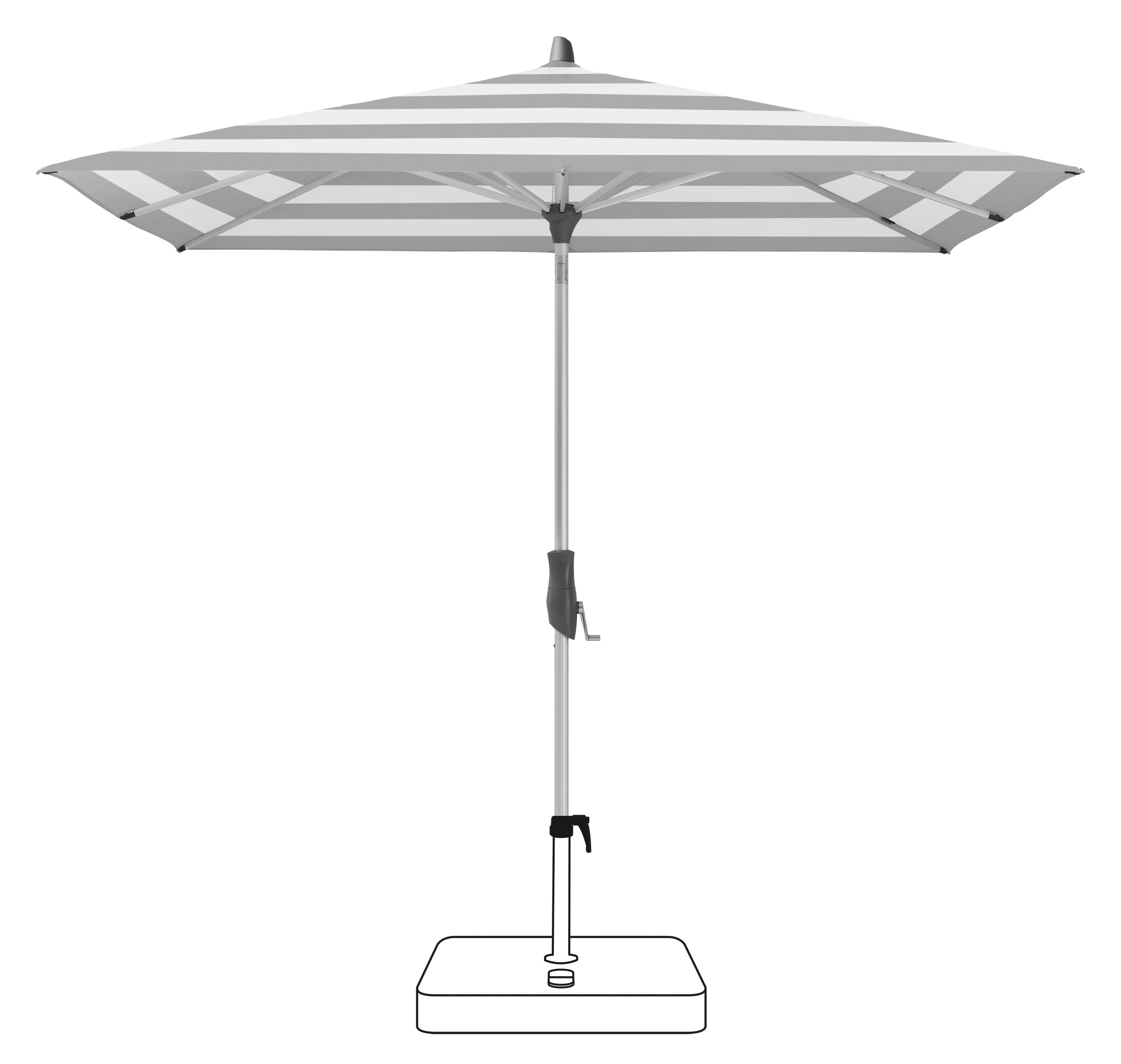 Glatz Alu-Twist kantelbare stokparasol.