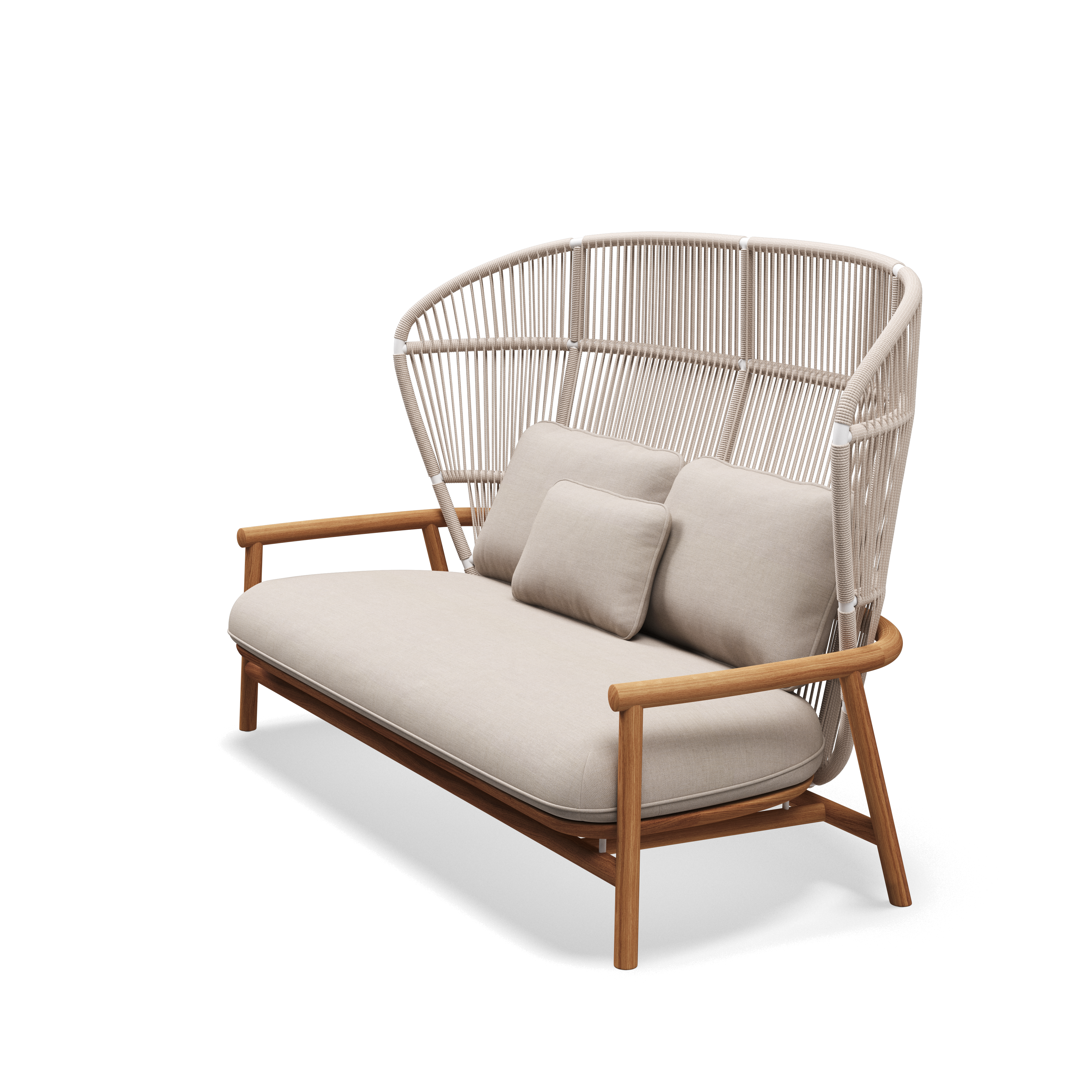 Gloster Fern high back teak lounge 2 zits bank