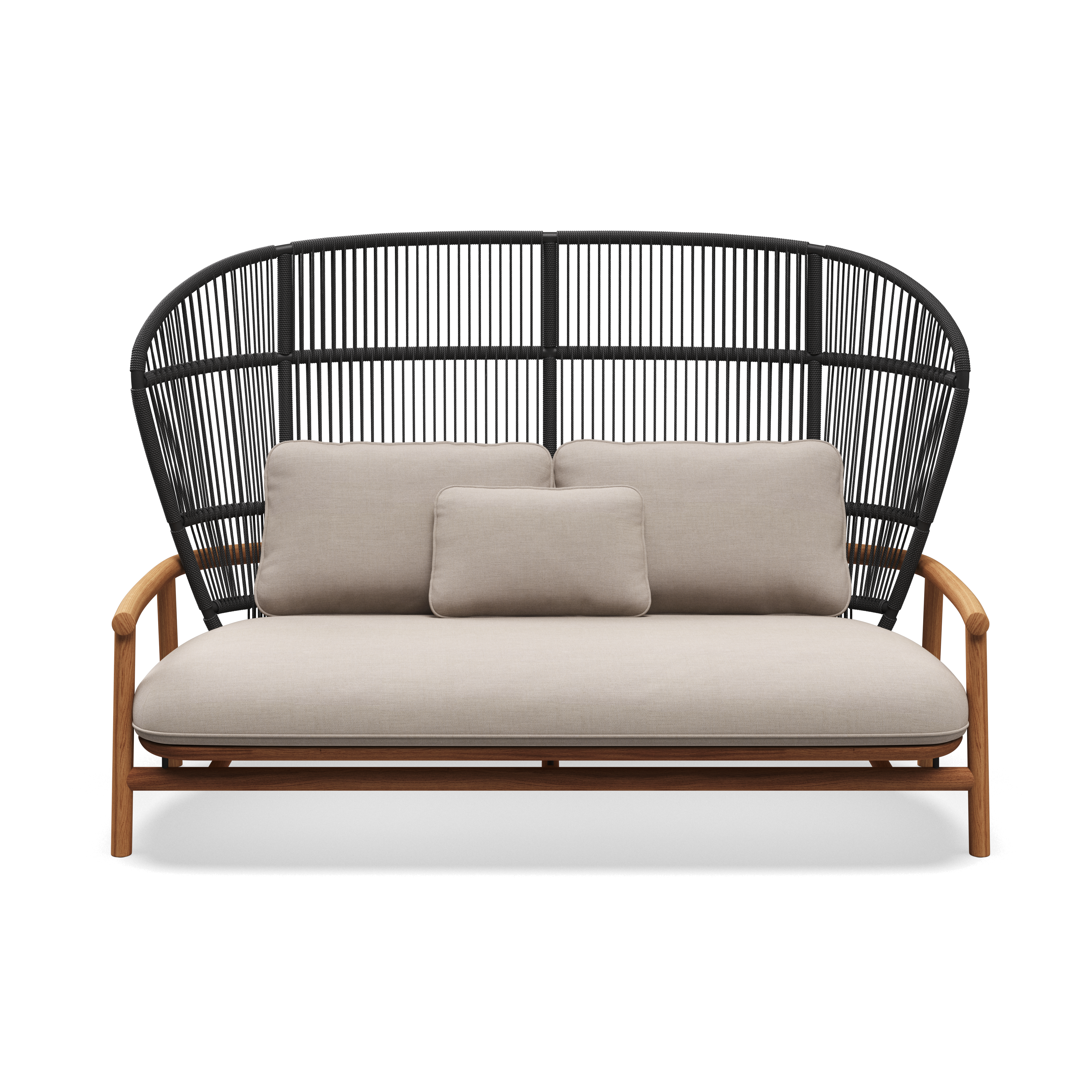 Gloster Fern high back teak lounge 2 zits bank