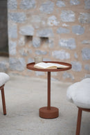Todus Albus koffietafel. Verkrijgbaar in meerdere kleuren gepoedercoat RVS frame.