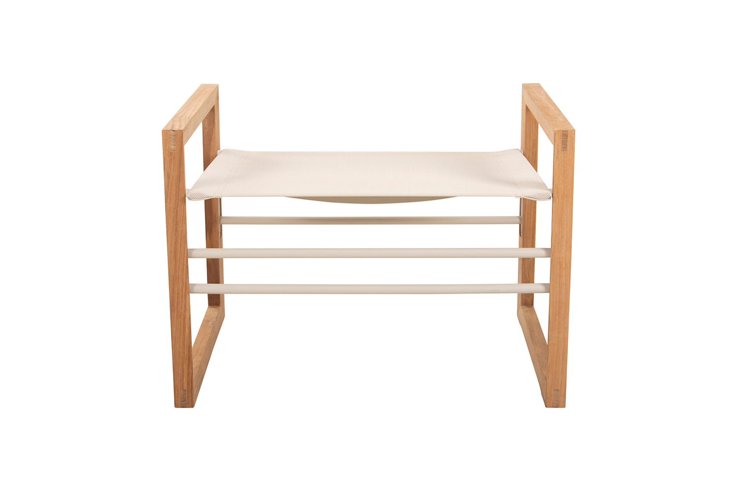 Traditional teak, Sofia voetenbank. Leverbaar in drie kleuren.