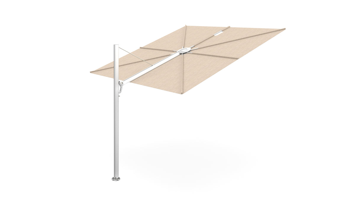 Umbrosa, Spectra zweefparasol verkrijgbaar in 5 kleuren frame en in 14 verschillende kleuren parasoldoeken.