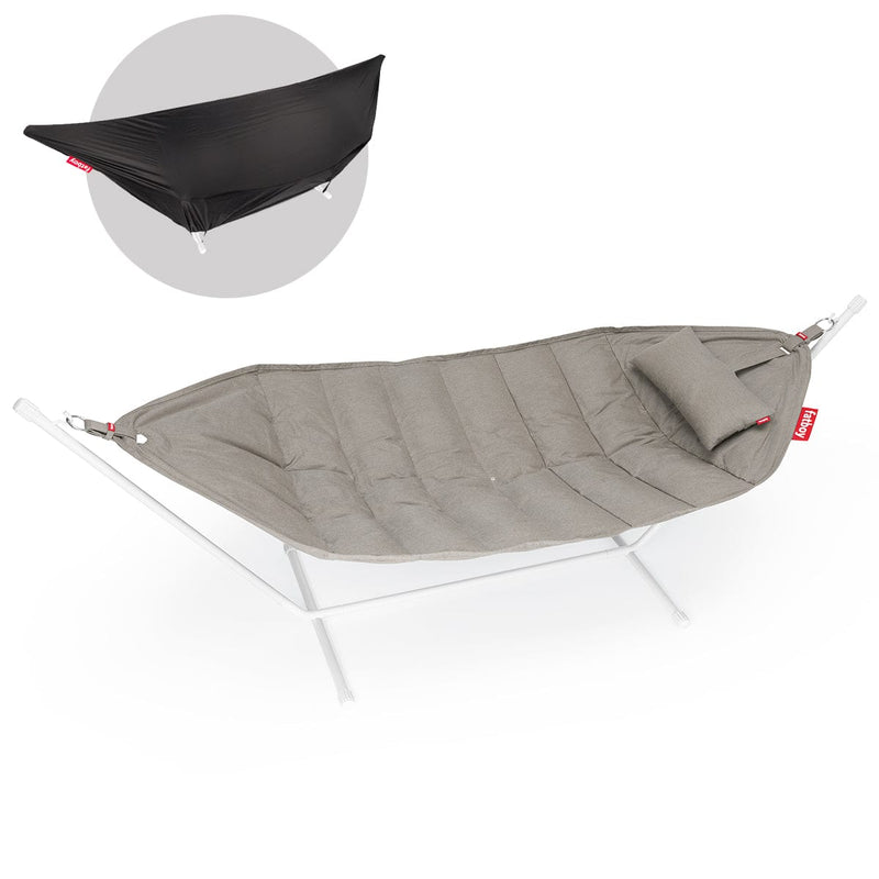 Fatboy Hangmat Grey Taupe Fatboy Headdemock,SuperB deluxe hangmat + frame + hoofdkussen + cover,  Frame light grey en de hangmat is in meerdere kleuren verkrijgbaar