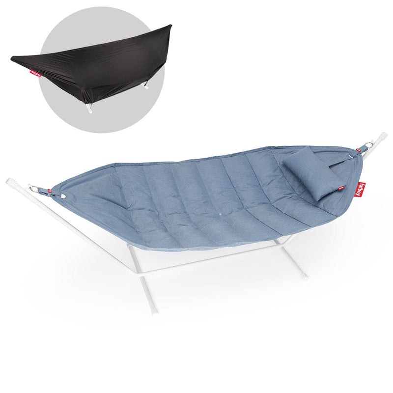 Fatboy Hangmat Storm Blue Fatboy Headdemock,SuperB deluxe hangmat + frame + hoofdkussen + cover,  Frame light grey en de hangmat is in meerdere kleuren verkrijgbaar