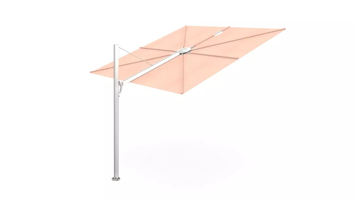 Umbrosa, Spectra zweefparasol verkrijgbaar in 5 kleuren frame en in 14 verschillende kleuren parasoldoeken.