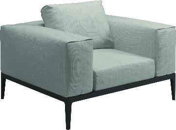 Gloster Grid lounge stoel, verkrijgbaar in 2 verschillende soorten stofferingen en een hele range aan kleuren.