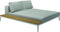 Gloster Grid chill chaise met tafel rechts, verkrijgbaar in 2 verschillende soorten stofferingen en een hele range aan kleuren.