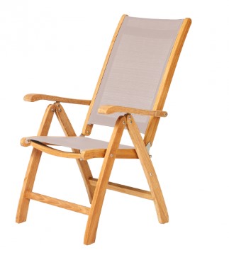 Traditional teak, Kate verstelbare stoel, verkrijgbaar in meerdere kleuren
