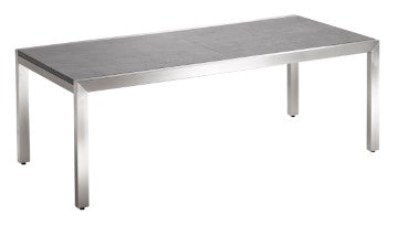 Solpuri, classic RVS tafel 240x100cm, keuze uit tafelbladen in HPL, Keramik en Dekton.