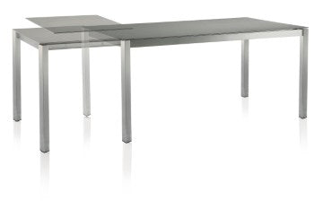 Solpuri, classic RVS uitschuifbare tafel 160/260x100cm, keuze uit tafelbladen in Keramik en Dekton.