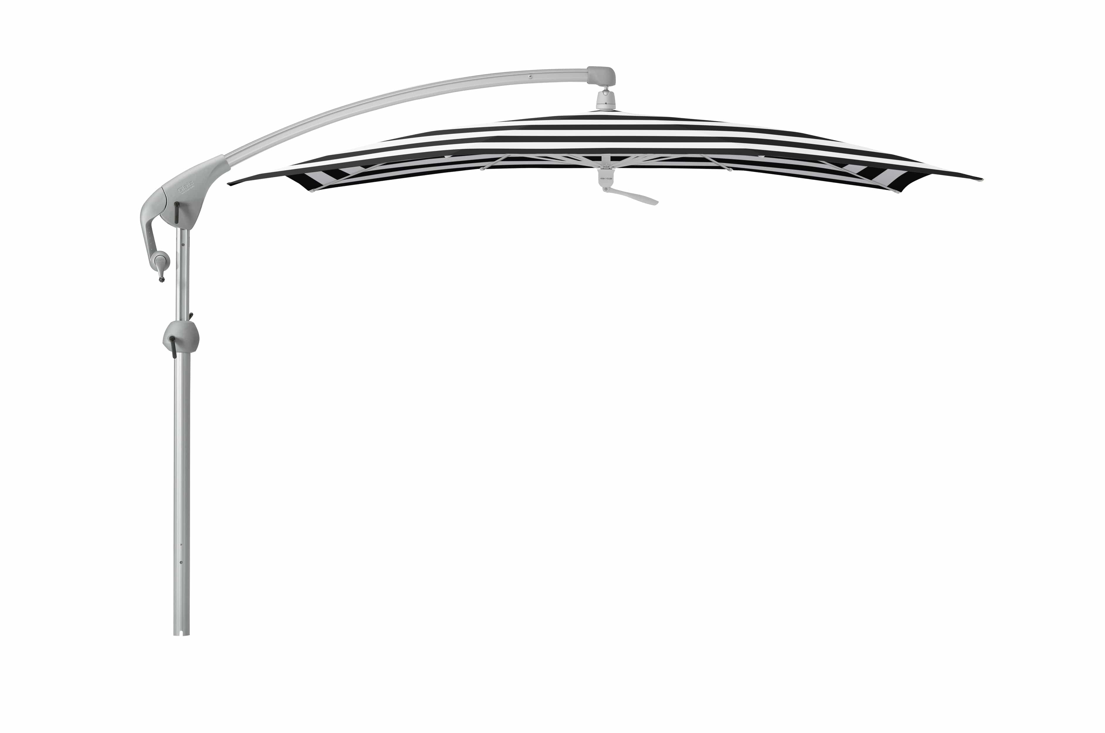 Glatz Zweefparasols Black Stripe 810 Glatz Pendalex P+ zweefparasol, in hoogte verstelbaar, kantelbaar, afmeting 285x230cm rechthoekig, Keuze uit 56 stofkleuren.