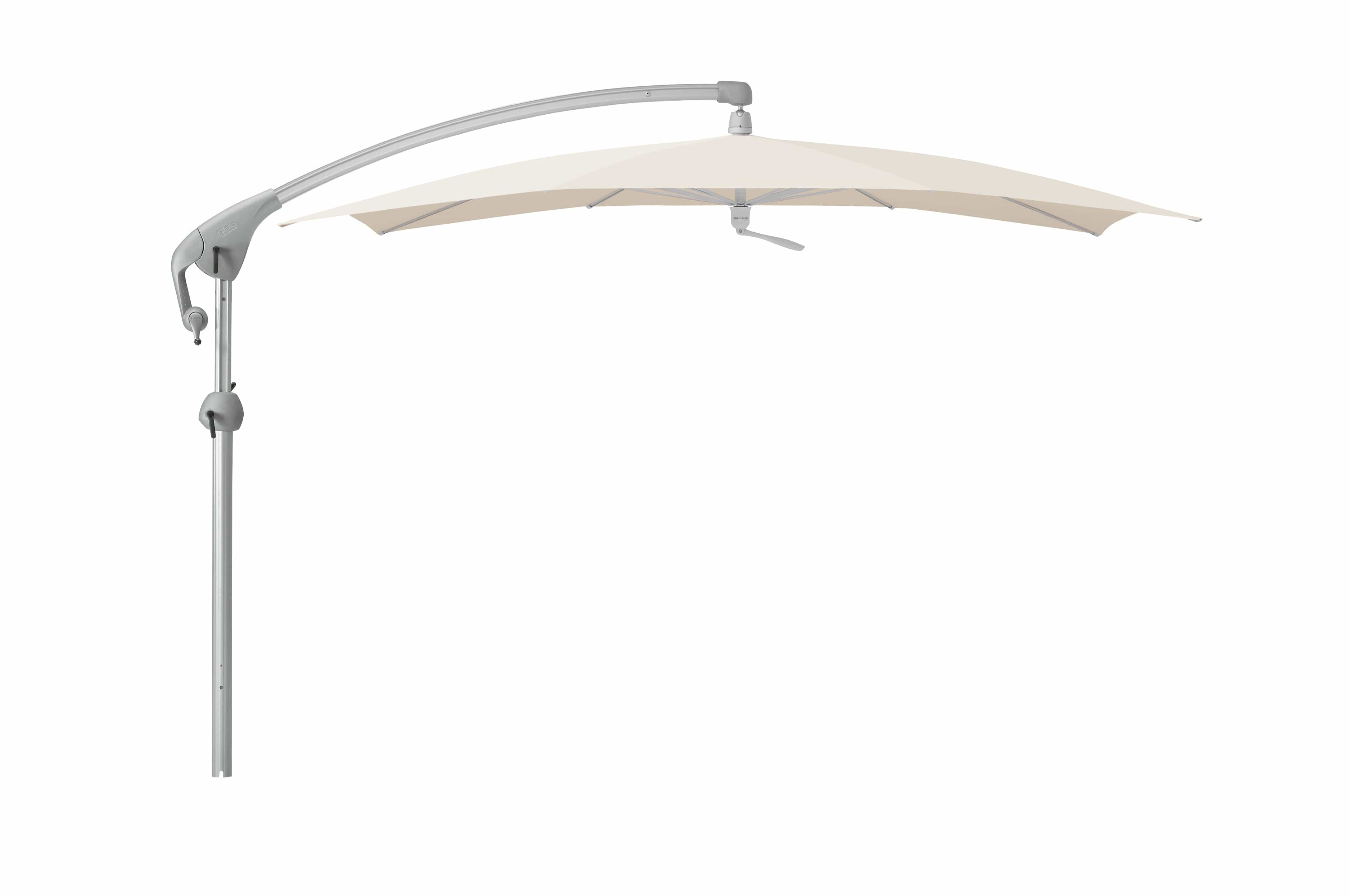 Glatz Zweefparasols Champagne 523 Glatz Pendalex P+ zweefparasol, in hoogte verstelbaar, kantelbaar, afmeting 285x230cm rechthoekig, Keuze uit 56 stofkleuren.