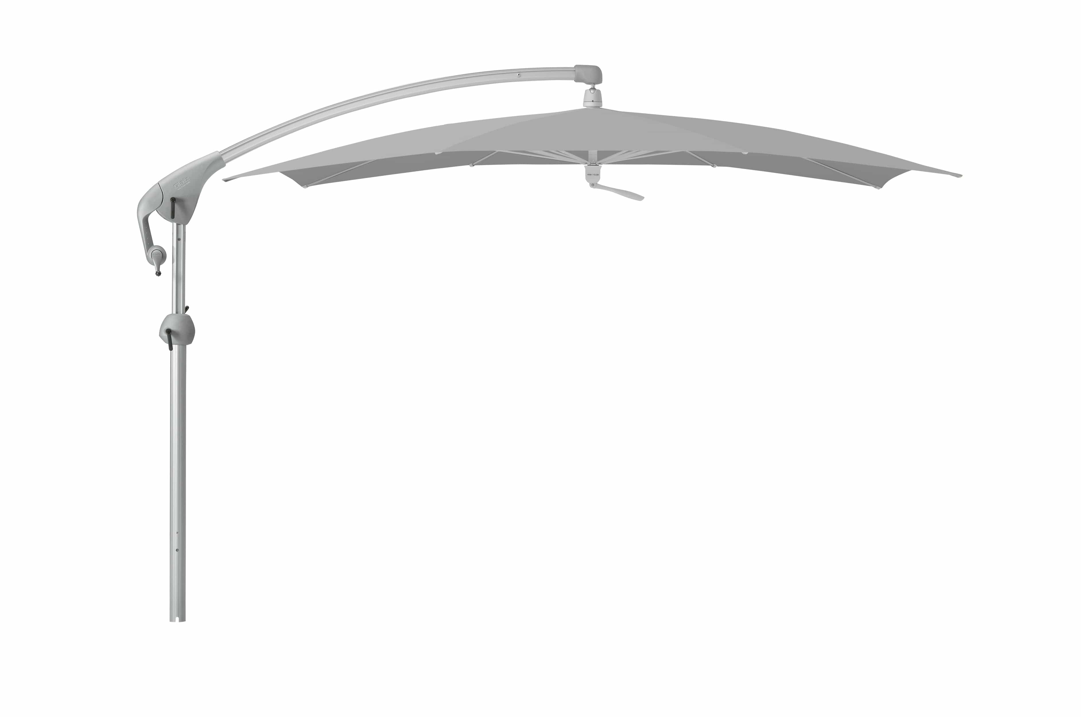 Glatz Zweefparasols Silver 652 Glatz Pendalex P+ zweefparasol, in hoogte verstelbaar, kantelbaar, afmeting 285x230cm rechthoekig, Keuze uit 56 stofkleuren.