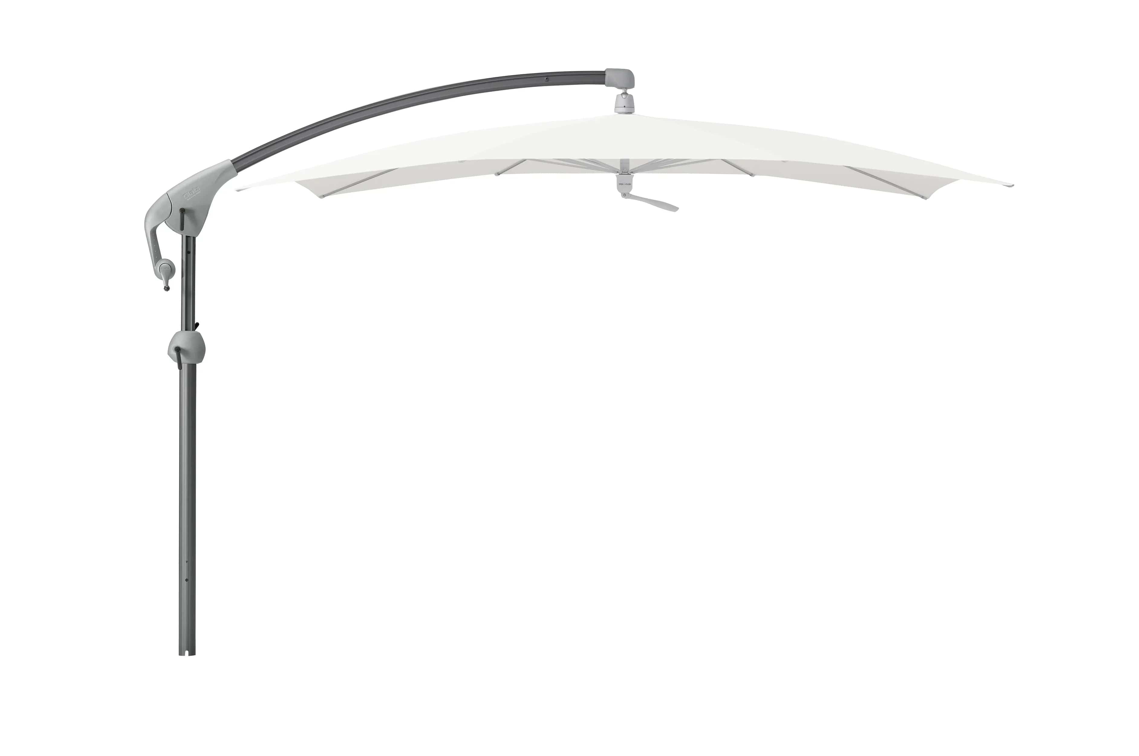 Glatz Zweefparasols White 510 Glatz Pendalex P+ zweefparasol, in hoogte verstelbaar, kantelbaar, afmeting ø325cm rond, Keuze uit 56 stofkleuren.