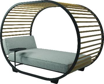 Gloster Ligbedden Gloster Cradle loungebed met een wit of meteor frame en verschillende kleuren kussen