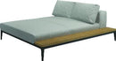 Gloster Ligbedden Gloster Grid chill chaise met tafel links, verkrijgbaar in 2 verschillende soorten stofferingen en een hele range aan kleuren.