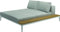 Gloster Ligbedden Gloster Grid chill chaise met tafel links, verkrijgbaar in 2 verschillende soorten stofferingen en een hele range aan kleuren.