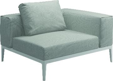Gloster Lounge modulair Gloster Grid hoekmodule, verkrijgbaar in 2 verschillende soorten stofferingen en een hele range aan kleuren.