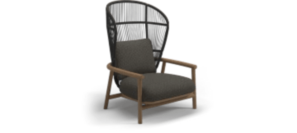 Gloster Lounge stoel Gloster Fern high back lounge chair, verkrijgbaar in 3 verschillende soorten stofferingen en een hele range aan kleuren.