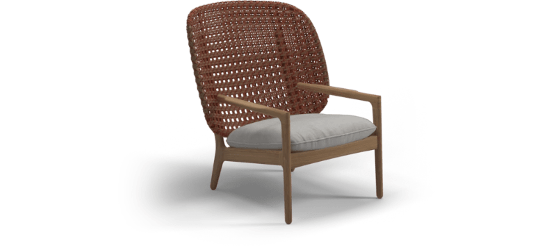 Gloster Lounge stoel Gloster Kay high back lounge chair, verkrijgbaar in 3 verschillende soorten stofferingen en een hele range aan kleuren.