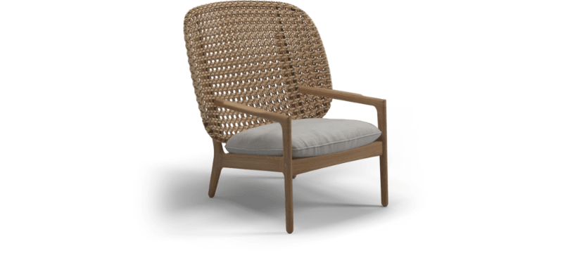 Gloster Lounge stoel Gloster Kay high back lounge chair, verkrijgbaar in 3 verschillende soorten stofferingen en een hele range aan kleuren.