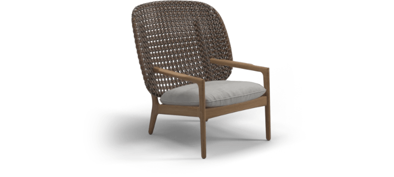 Gloster Lounge stoel Gloster Kay high back lounge chair, verkrijgbaar in 3 verschillende soorten stofferingen en een hele range aan kleuren.