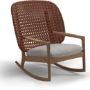 Gloster Lounge stoel Gloster Kay high back rocking chair, verkrijgbaar in 3 verschillende soorten stofferingen en een hele range aan kleuren.