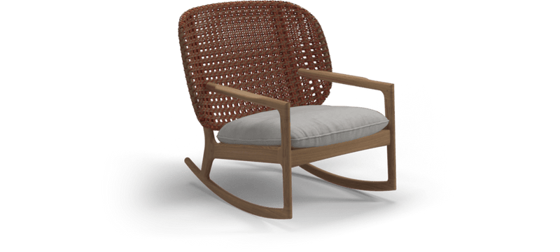 Gloster Lounge stoel Gloster Kay low back rocking chair, verkrijgbaar in 3 verschillende soorten stofferingen en een hele range aan kleuren.