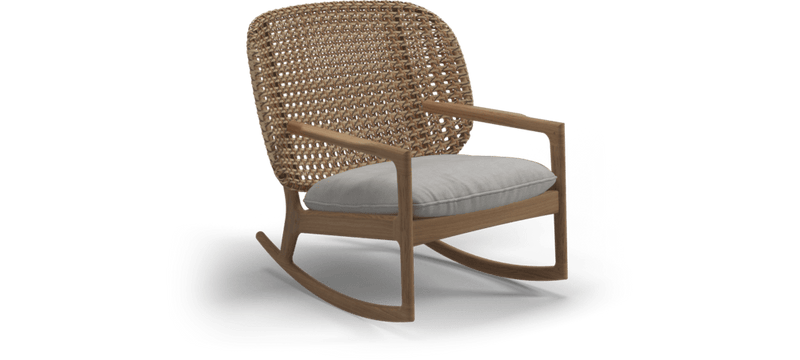 Gloster Lounge stoel Gloster Kay low back rocking chair, verkrijgbaar in 3 verschillende soorten stofferingen en een hele range aan kleuren.