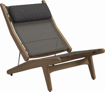 Gloster Verstelbare loungestoel Teak frame/Granite sling Gloster Bay teakhouten verstelbare loungestoel, verkrijgbaar in drie kleuren