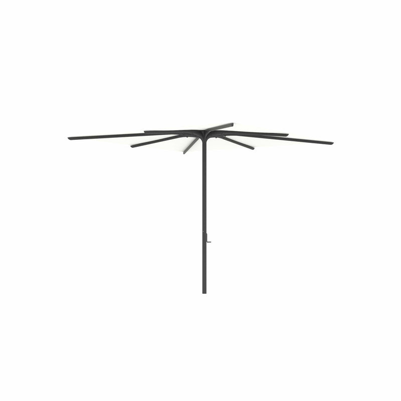 Royal Botania Aluminium stokparasols 275x275cm / Gepoedercoat aluminium antraciet / Wit Royal Botania Parasol Bloom 275x275 cm