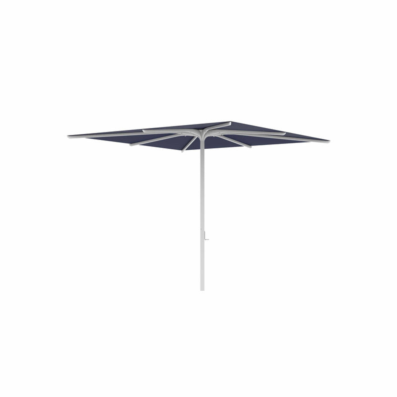 Royal Botania Aluminium stokparasols 275x275cm / Gepoedercoat aluminium wit / Navy Blue Royal Botania Parasol Bloom 275x275 cm