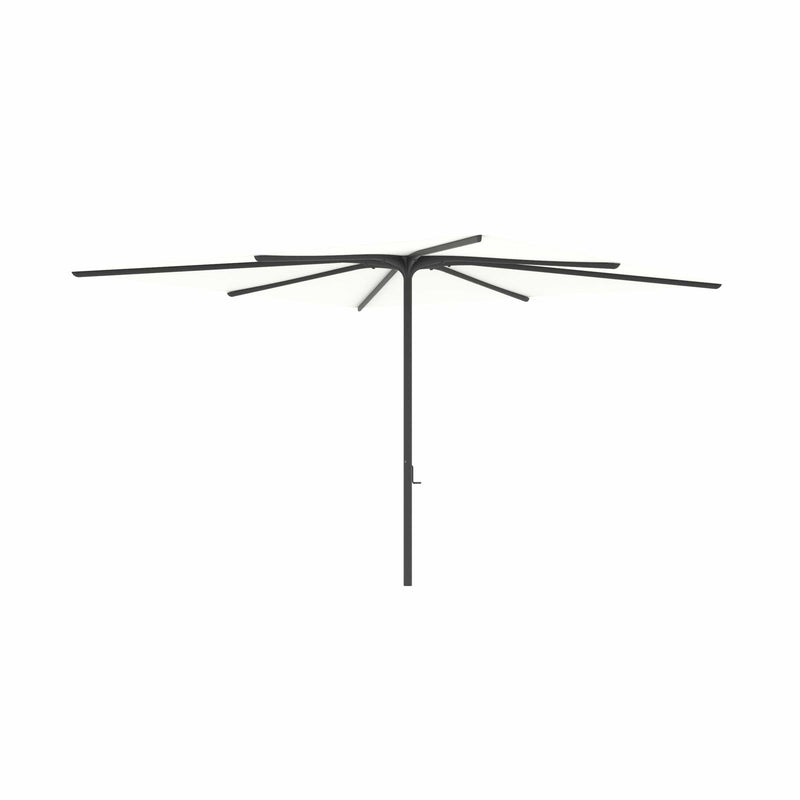 Royal Botania Aluminium stokparasols 340x340cm / Gepoedercoat aluminium antraciet / Wit Royal Botania Parasol Bloom 275x275 cm