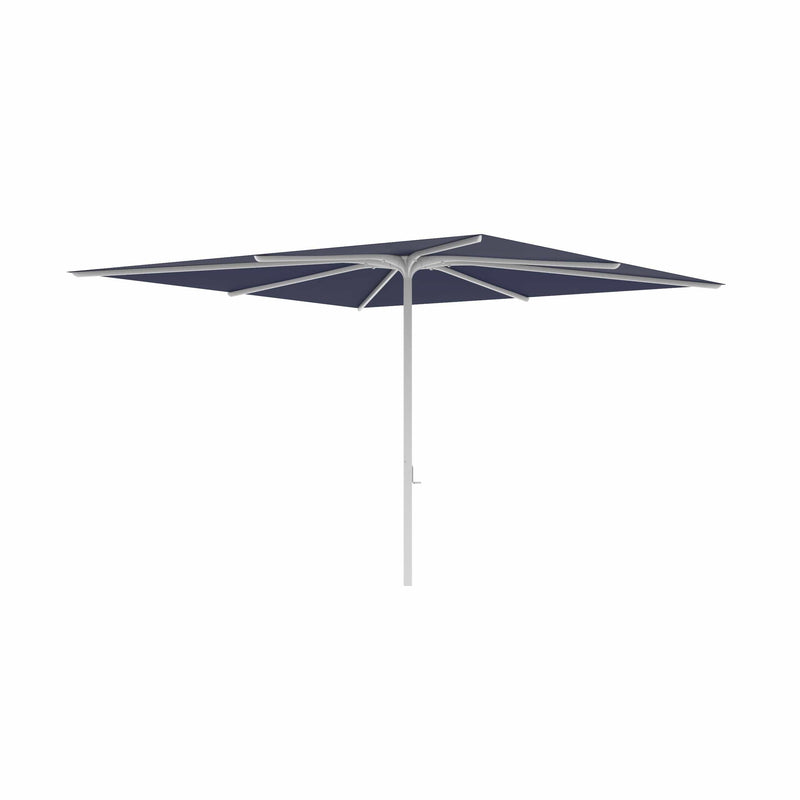 Royal Botania Aluminium stokparasols 340x340cm / Gepoedercoat aluminium wit / Navy Blue Royal Botania Parasol Bloom 275x275 cm