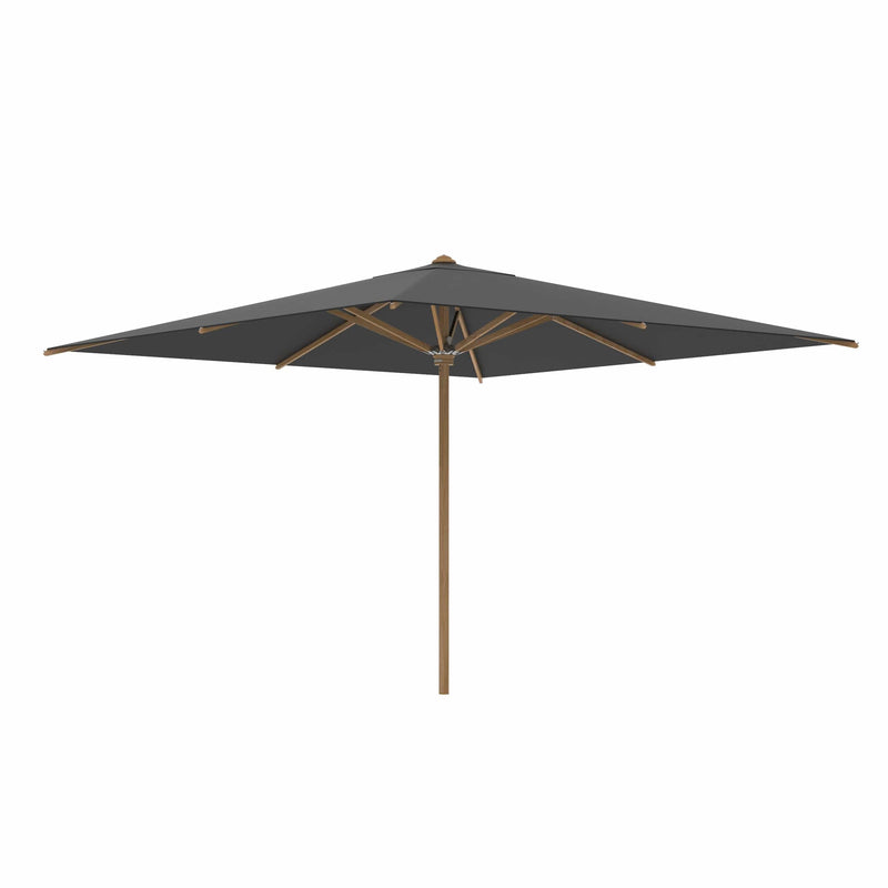 Royal Botania Houtstok parasols 350 x 350 cm / Zwart Royal Botania Shady, teakhouten stokparasol verkrijgbaar in diverse afmetingen en kleuren.