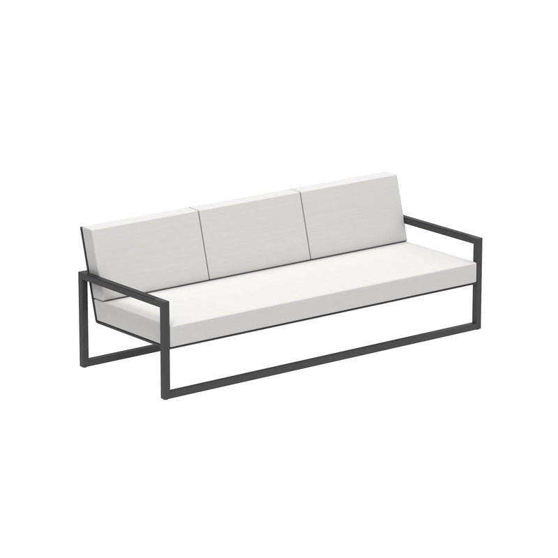 Royal Botania Lounge modulair Antraciet gepoedercoat aluminium / Zwart / Stof categorie B Royal Botania Ninix Lounge modulaire driezitsbank met armleuning rechts , verkrijgbaar in verschillende kleuren frame's en stofferingen