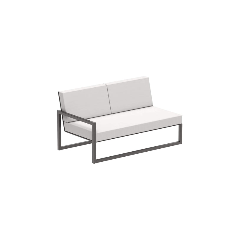 Royal Botania Lounge modulair Brons gepoedercoat aluminium / Graphite / Stof categorie A Royal Botania Ninix Lounge modulaire twee zitsbank met armleuning rechts, verkrijgbaar in verschillende kleuren frame's en stofferingen