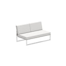 Royal Botania Lounge modulair Electro Polished RVS / Cappucino / Stof categorie A Royal Botania Ninix Lounge modulaire twee zitsbank zonder armleuningen, verkrijgbaar in verschillende kleuren frame's en stofferingen