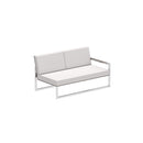 Royal Botania Lounge modulair Electro Polished RVS / Cappucino / Stof categorie B Royal Botania Ninix Lounge modulaire twee zitsbank met armleuning links, verkrijgbaar in verschillende kleuren frame's en stofferingen