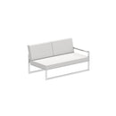 Royal Botania Lounge modulair Electro Polished RVS / Wit / Stof categorie A Royal Botania Ninix Lounge modulaire twee zitsbank met armleuning links, verkrijgbaar in verschillende kleuren frame's en stofferingen