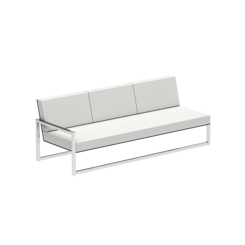 Royal Botania Lounge modulair Electro Polished RVS / Zwart / Stof categorie B Royal Botania Ninix Lounge modulaire driezitsbank met armleuning rechts , verkrijgbaar in verschillende kleuren frame's en stofferingen