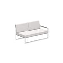 Royal Botania Lounge modulair Electro Polished RVS / Zwart / Stof categorie B Royal Botania Ninix Lounge modulaire twee zitsbank met armleuning links, verkrijgbaar in verschillende kleuren frame's en stofferingen