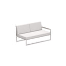 Royal Botania Lounge modulair Geborsteld RVS / Cappucino / Stof categorie B Royal Botania Ninix Lounge modulaire twee zitsbank met armleuning links, verkrijgbaar in verschillende kleuren frame's en stofferingen