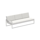 Royal Botania Lounge modulair Geborsteld RVS / Wit / Stof categorie B Royal Botania Ninix Lounge modulaire driezitsbank met armleuning rechts , verkrijgbaar in verschillende kleuren frame's en stofferingen