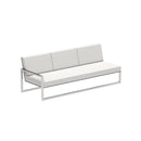 Royal Botania Lounge modulair Geborsteld RVS / Zwart / Stof categorie B Royal Botania Ninix Lounge modulaire driezitsbank met armleuning rechts , verkrijgbaar in verschillende kleuren frame's en stofferingen