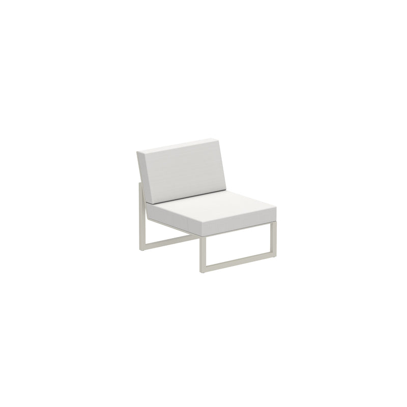 Royal Botania Lounge modulair Pebble gepoedercoat aluminium / Pearl Grey / Stof categorie B Royal Botania Ninix Lounge module, verkrijgbaar in verschillende kleuren frame's en stofferingen