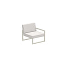 Royal Botania Lounge modulair Pebble gepoedercoat aluminium / Pearl Grey / Stof categorie C Royal Botania Ninix Lounge modulaire module met armleuning links, verkrijgbaar in verschillende kleuren frame's en stofferingen