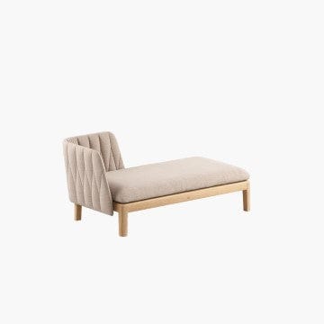 Royal Botania Lounge modulair Rechter module Royal Botania Calypso chaise longue met verschillende kleuren stoffering.