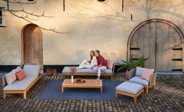 Royal Botania Lounge modulair Royal Botania Calypso chaise longue met Kris Kross Fiber.