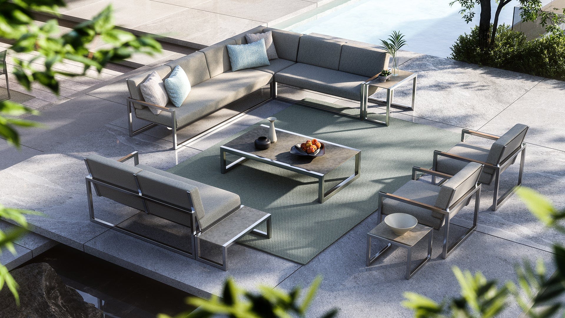 Royal Botania Lounge modulair Royal Botania Ninix Lounge driezitsbank, verkrijgbaar in verschillende kleuren frame's en stofferingen